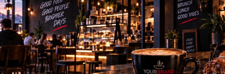 Approved cafe imagery crop; all page controls are real HTML